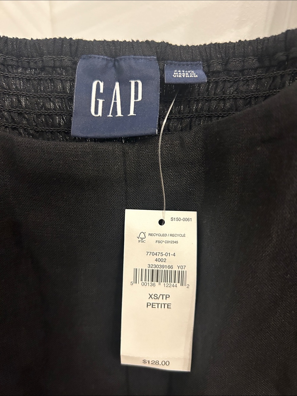 GAP Black Square-Neck Linen-Blend Midi Skirted Dress - Picture 4 of 6